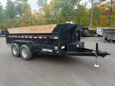 2024 Sure-Trac 6x12 Powder Coated 10K Dump Trailer w/Slide In Ramps