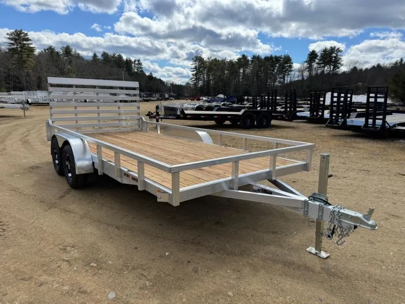 2027 Sport Haven 7x16 Aluminum 7K All Terrain Landscape Trailer w/Fold Flat Rear Ramp
