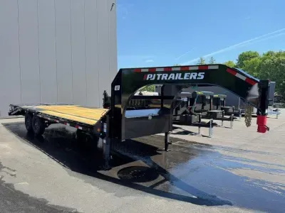 2026 PJ 8.5x23+5 Gooseneck 15.6K Equipment Trailer w/HD Flip Over Ramps