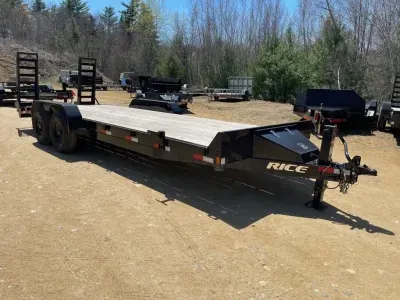 2025 Rice 7x22 Powder Coated 14k LowPro Equipment Trailer w/Toolbox & Ramps