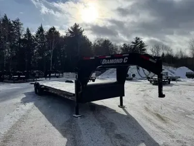 2023 Diamond C 7x28 LowPro Gooseneck 20K Partial Tilt Equipment Trailer w/Winch
