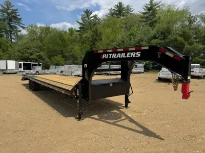 2026 PJ 8.5x27+5 Gooseneck 15.6K Equipment Trailer w/HD Flip Over Ramps