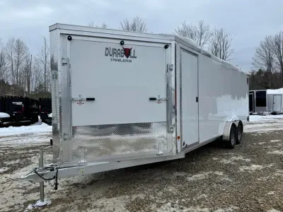 2026 DuraBull 7.5x22 Aluminum 3/4-Place Inline Snowmobile Trailer w/Torsion Axles & Backup Lights