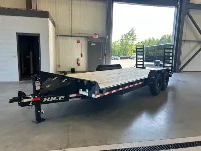 2026 Rice 7x20 Powder Coated 14K LowPro Equipment Trailer w/Toolbox & Ramps