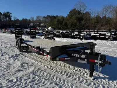 2027 Rice 7x24 Powder Coated 16K LowPro Equipment Trailer w/ Heavy Duty Ramps