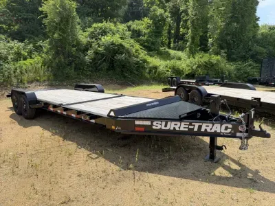 2025 Sure-Trac Pro Series 7x16+6 HD Partial Tilt 15.4K Equipment Trailer w/In Tongue Toolbox