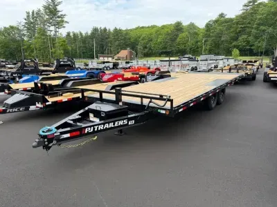 2027 PJ 8.5x22 Powder Coated 14K Deckover Tilt Equipment Trailer