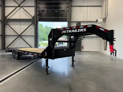 2027 PJ 8.5x20+5 Gooseneck 15.6K Equipment Trailer w/Full Width Ramps & Sliding Ratchets
