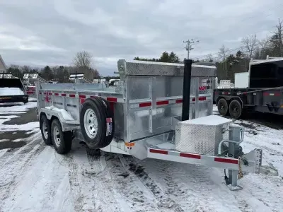 2026 N&N 7x14 Galvanized 15K Dump Trailer w/Ramps & Tarp Kit