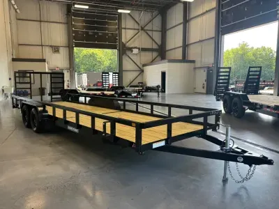 2027 Sure-Trac 7x24 Powder Coated 7K Landscape Trailer w/Reinforced Rear Ramp
