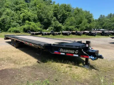 2026 Diamond C 8.5x23+5 Powder Coated 18K Deckover Equipment Trailer w/Under Deck Storage