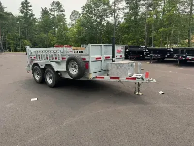 2023 N&N 6x12 Galvanized 10K Dump Trailer w/Tarp Kit, Ramps & Matching Spare