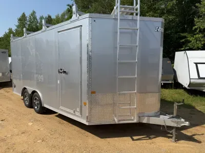 2025 E-Z Hauler 8.5x16 Aluminum 7K Enclosed Ultimate Contractor Cargo Trailer w/Aluminum Wheels & Ra