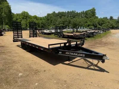 2027 PJ 8.5x22+2 Deckover 14K Equipment Trailers w/HD Fold Up Ramps