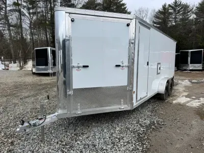 2026 Stealth x18+4.5 Aluminum 3-Place Drive In/Out Enclosed Snowmobile Trailer w/Extra Height & Fuel