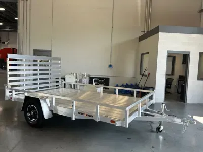2027 Sport Haven 7x12 Aluminum 3K Deluxe Off Road Utility Trailer w/Fold Flat Rear Ramp