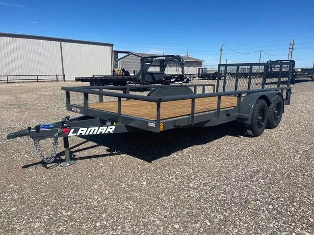  Lamar 83X16 Utility Trailer - 4" Frame - Tube Gate, Brak 