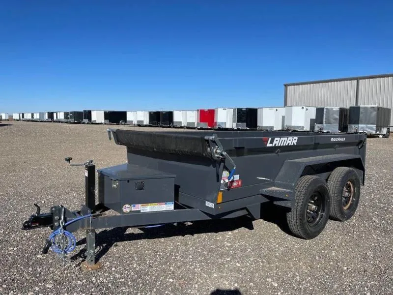  Lamar 5X10 (7K) Dump Trailer - Ramps - Tarp Kit - Toolbo 