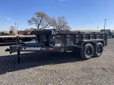 Lamar 83X12 Low-Profile Heavy Duty (14K) Dump Trailer - 6" Cylinder - 12" Centers
