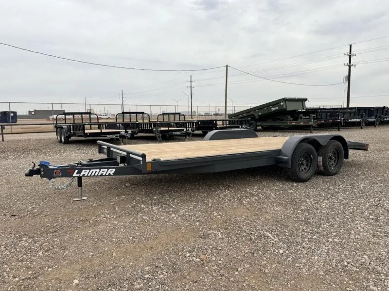 Lamar 83X18 Wood Floor Car Hauler - 2 Brake Axles - D Ri