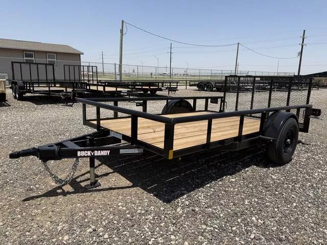  Buck Dandy 12Ft Utility - 5.2K Axle - Pipe Rails - Tube Gate 