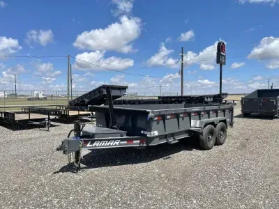 Lamar 83X16 - Telescopic Dump Trailer - 12" Centers - Rear Support Jacks - Loaded