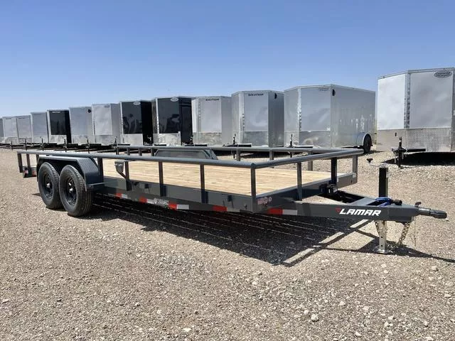  Lamar 83X20 (10K) Utility Trailer - 5" Frame - Pipe Rail 