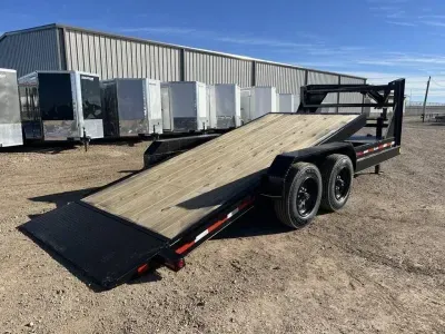  Buck Dandy 83X20 Heavy Duty (18K) Tilt Trailer - 8K Axles - 8" Frame - 17.5" Tires 