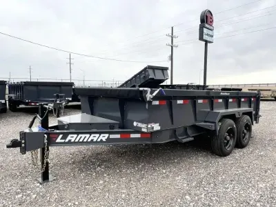 Lamar 83X14 - 8,000lb Axles - 17.5 Tires - 6" Cylinder - Rear Support Jacks