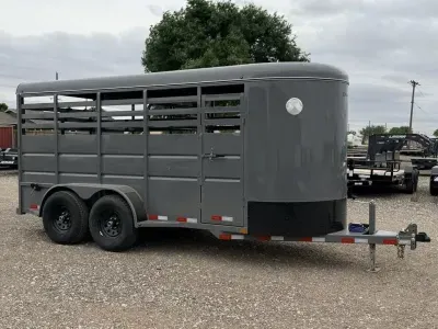  Delco 6X16 Stock Trailer - 6K Axles - 6.5ft Tall - Dome Light 