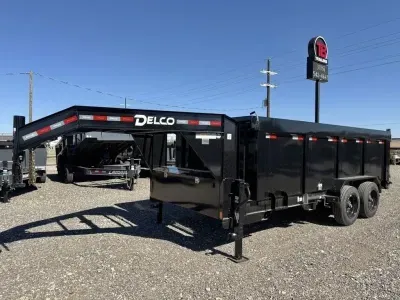  Delco 83X16 - 8K Axles - 17.5 Tires - 6" Cylinder - 4ft Sides - 8" I-Beam Frame 