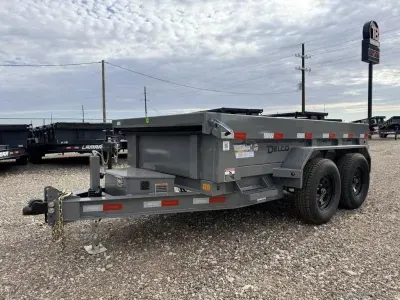  Delco 5X10 (7K) Dump Trailer w/ Scissor Hoist - 6" I-Beam Frame - Spreader Gate 