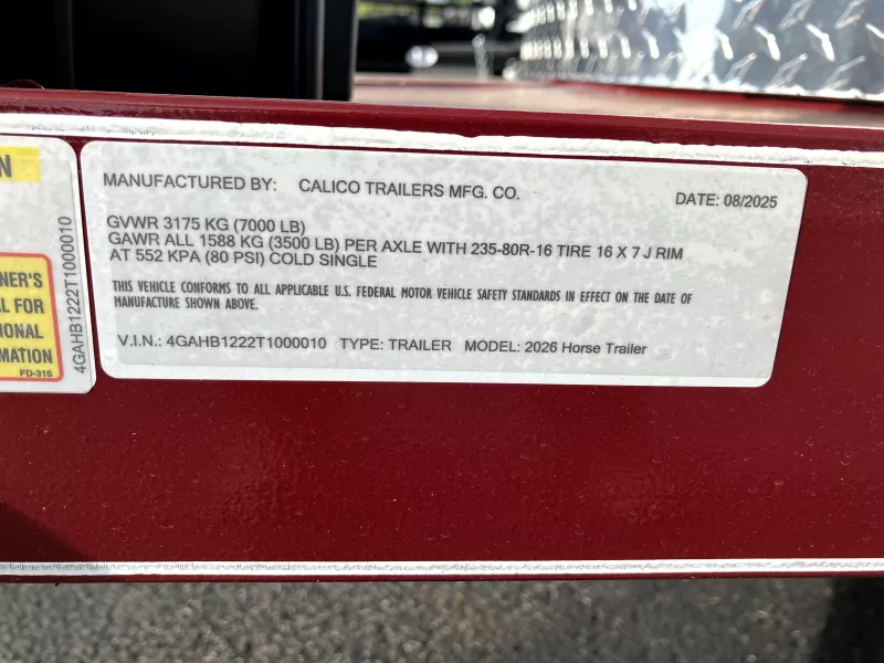 new Horse Trailers Calico Trailers  for sale, in Warren, OH Thumbnail 13