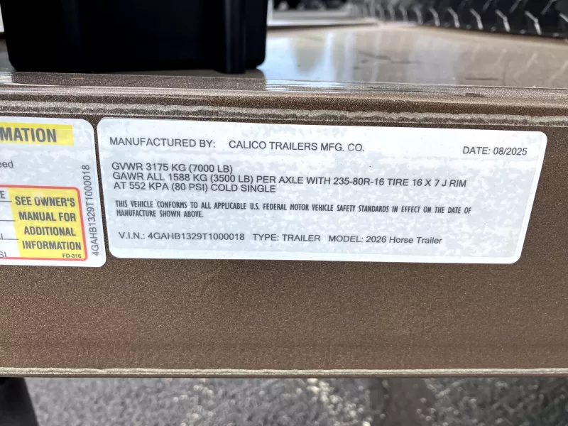 new Horse Trailers Calico Trailers  for sale, in Warren, OH Thumbnail 12